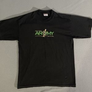 Vintage Stitched Embroidered T Shirt XL 90s USA Made Army Military‎ Black Tee